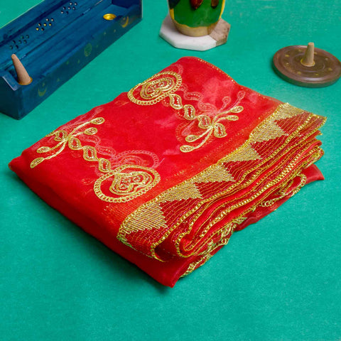 Beautiful 85x39 inch Sacred Puja Mata Ki Chunni with traditional design and premium fabric for Mata idol decoration β Indiaβs Largest Pooja Accessories Brand β www.Satvikstore.in