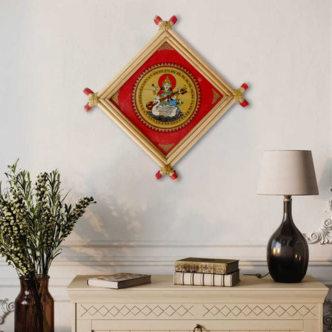 Small Saraswati Photo Frame for Pooja Room, Study Table or Gifting. Indiaβs Largest Pooja Accessories Brand - www.satvikstore.in