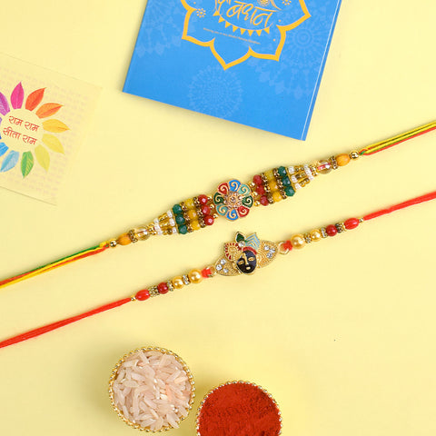 Set of 2 Traditional Rakhis for Brothers with Roli Chawal and Ram Sita Stickers β Raksha Bandhan Gift Pack. Indiaβs Largest Pooja Accessories Brand - www.satvikstore.in