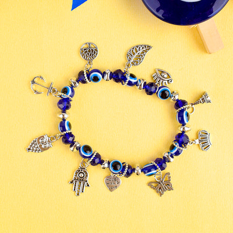 Stylish Evil Eye Bracelet for Girls/Women featuring an elegant evil eye charm for protection and style. Indiaβs Largest Pooja Accessories Brand β www.satvikstore.in