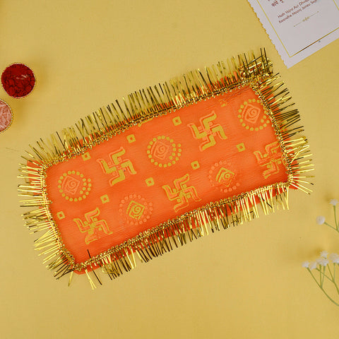 Set of 6 or 12 traditional 10x5 inch Swastika Mata Chunnis for sacred Mata idol decoration during pooja rituals β Indiaβs Largest Pooja Accessories Brand β www.Satvikstore.in