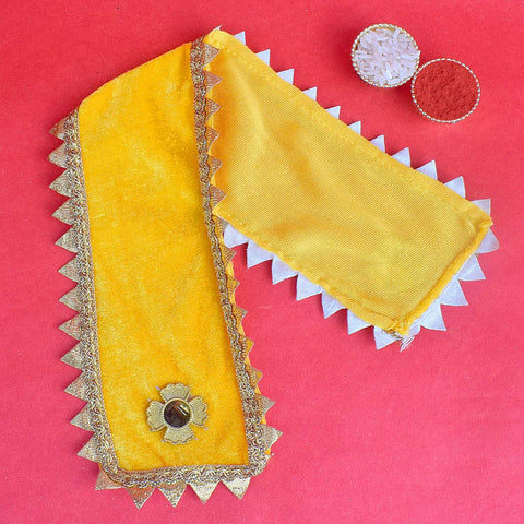 Traditional 15-inch yellow Angvastra Patka Dupatta for religious rituals, puja ceremonies, and spiritual wear, made from quality fabric. Indiaβs Largest Pooja Accessories Brand β www.satvikstore.in