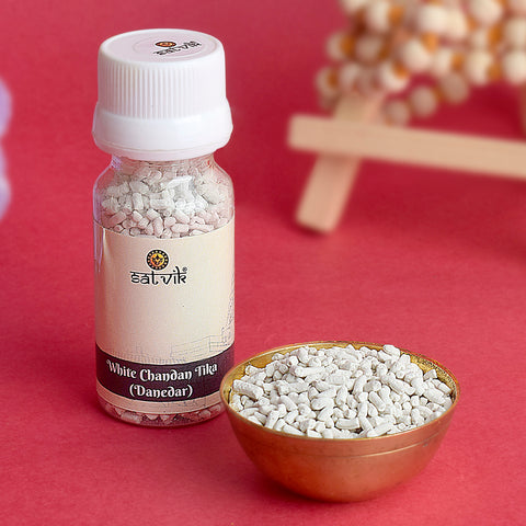 White Chandan/Gopi Chandan Tika (Safed Chandan Tilak) Danedar in powdered form for religious tilak application, perfect for puja and spiritual rituals β Indiaβs Largest Pooja Accessories Brand β www.satvikstore.in
