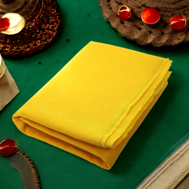 Yellow cotton cloth 1.25 meter for pooja rituals and deity wrapping – India’s Largest Pooja Accessories Brand – www.satvikstore.in