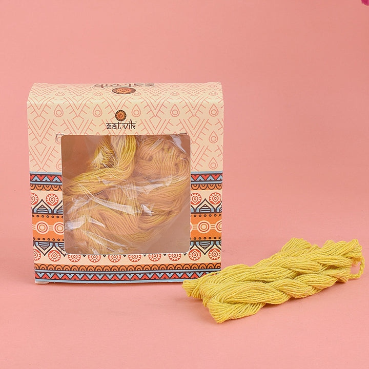 This Yellow Cotton Janeu Thread (Yagnopaveeth Janeu) is traditionally worn during sacred rituals and ceremonies, symbolizing purity, commitment, and spiritual initiation β Indiaβs Largest Pooja Accessories Brand β www.satvikstore.in
