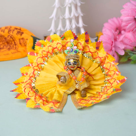 Radiant Yellow Laddu Gopal Dress with Golden Gota β Indiaβs Largest Pooja Accessories Brand β www.satvikstore.in