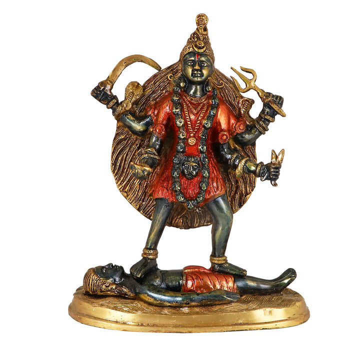Kali statue idol Pital Mahakaali Mata Murti is symbol of time and change which made from Virgin Quality Brass for long lasting use. Handmade product from the Artisanship of India's Craftsman with Using Modern Style.