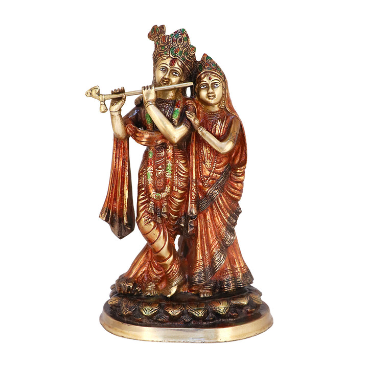 Lord Radha and Krishna Murti with Bansuri(Flute), Radha Krishna Statue made from Virgin Quality Brass for long-lasting use. Handmade product from the Artisanship of India's Craftsman Using Modern Style.