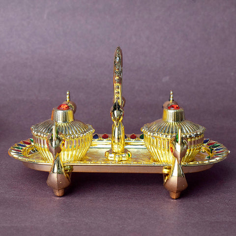 Set of beautifully crafted ritual kumkum holders designed for traditional decor, ideal for storing roli, haldi, and sindoor during poojas, festivals, and auspicious ceremonies. Indiaβs Largest Pooja Accessories Brand β www.satvikstore.in