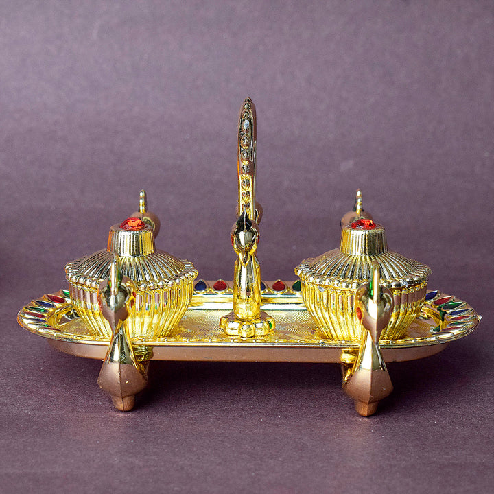 Set of beautifully crafted ritual kumkum holders designed for traditional decor, ideal for storing roli, haldi, and sindoor during poojas, festivals, and auspicious ceremonies. Indiaβs Largest Pooja Accessories Brand β www.satvikstore.in