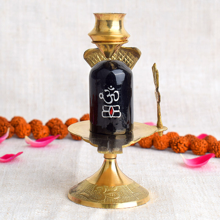 Elegant 4.5 Inch Brass Shivling Idol crafted with devotion, symbolizing Lord Shivaβs divine energy. Perfect for pooja, meditation, and enhancing spiritual harmony. Indiaβs Largest Pooja Accessories Brand β www.satvikstore.in