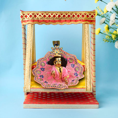 Devotional Red & Yellow Jhula for Laddu Gopal β Multi-Size Wooden Swing β Indiaβs Largest Pooja Accessories Brand β www.satvikstore.in