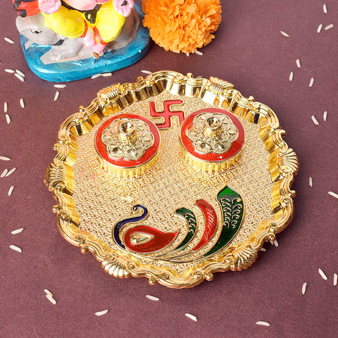 Exquisite traditional kumkum holder crafted with ornate detailing, perfect for pooja rituals and festive offerings. Indiaβs Largest Pooja Accessories Brand β www.satvikstore.in