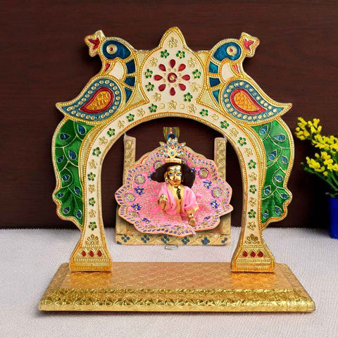 Majestic Golden Meenakari Jhula for Laddu Gopal β Indiaβs Largest Pooja Accessories Brand β www.satvikstore.in