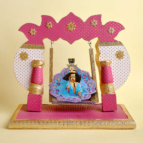 Pastel Pink & White Jhula for Laddu Gopal β Indiaβs Largest Pooja Accessories Brand β www.satvikstore.in