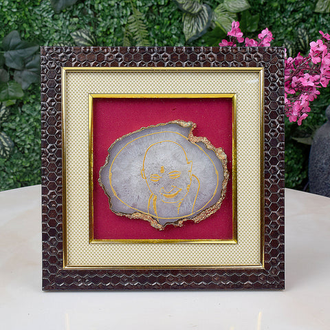Beautifully crafted wooden photo frame featuring Gurujiβs divine image etched on a natural agate stone, radiating spiritual serenity and eleganceβideal for pooja room or sacred decor. Indiaβs Largest Pooja Accessories Brand β www.satvikstore.in