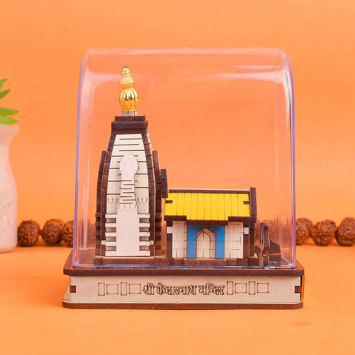 Shri Kedarnath Dham Temple Plywood Showpiece – Antique Finish Spiritual Decor – India’s Largest Pooja Accessories Brand – www.satvikstore.in