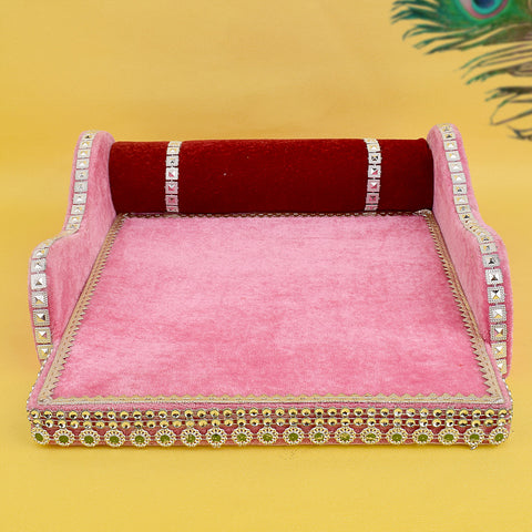 Throne of Elegance β Medium Velvet Bed for Laddu Gopal β Indiaβs Largest Pooja Accessories Brand β www.satvikstore.in