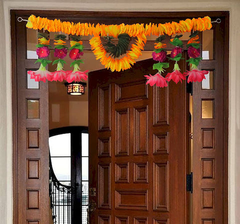 Vibrant Artificial Flower Bandarwal for Door Decoration Floral Toran (Design-4) with colorful blooms, perfect for festive occasions, weddings, and home decor. Indiaβs Largest Pooja Accessories Brand β www.satvikstore.in