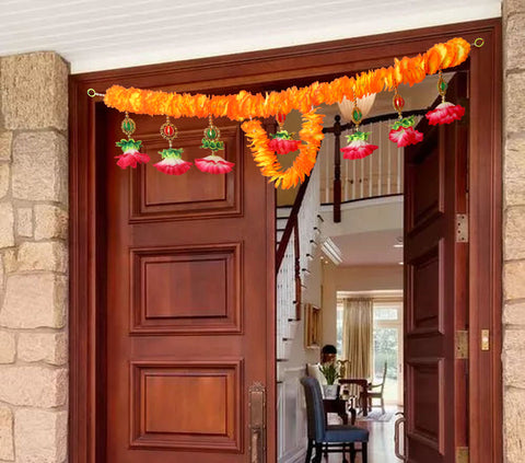 Artificial Flower Bandarwal for Door Decoration β Floral Toran Design-16 featuring bright, colorful flowers and a traditional aesthetic for festive entrances. Indiaβs Largest Pooja Accessories Brand β www.satvikstore.in