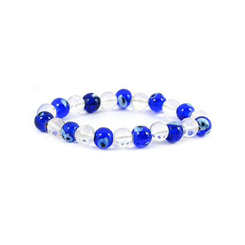 Authentic Clear Quartz Bracelet with Evil Eye for Clarity, Healing, and Spiritual Protection. Indiaβs Largest Pooja Accessories Brand β www.satvikstore.in