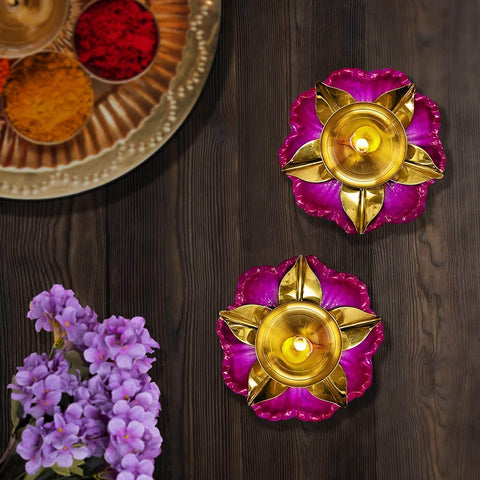 Brass Amayra Lotus Kamal Diya β A stunning diya crafted from premium brass, designed in the shape of a lotus flower (Kamal). Indiaβs Largest Pooja Accessories Brand β www.satvikstore.in
