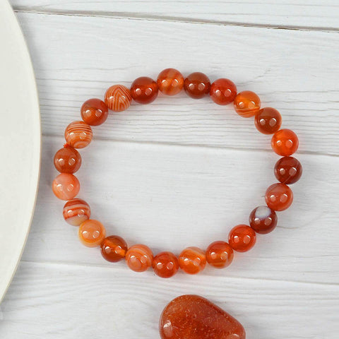 Authentic Carnelian Crystal Bracelet for Reiki Healing β 8 MM Beads for Vitality, Motivation, and Sacral Chakra Activation. Indiaβs Largest Pooja Accessories Brand β www.satvikstore.in
