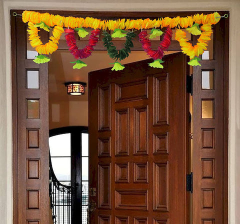 Elegant Artificial Flower Bandarwal for Door Decoration Floral Toran (Design-5) featuring a mix of vibrant artificial flowers, ideal for home and festival entrance decoration. Indiaβs Largest Pooja Accessories Brand β www.satvikstore.in
