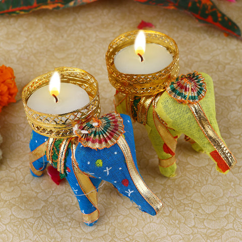 Eye-Catching Handcrafted Elephant Tea Light Holder β A beautifully designed tea light holder featuring an intricately detailed elephant, symbolizing strength and wisdom. Indiaβs Largest Pooja Accessories Brand β www.satvikstore.in