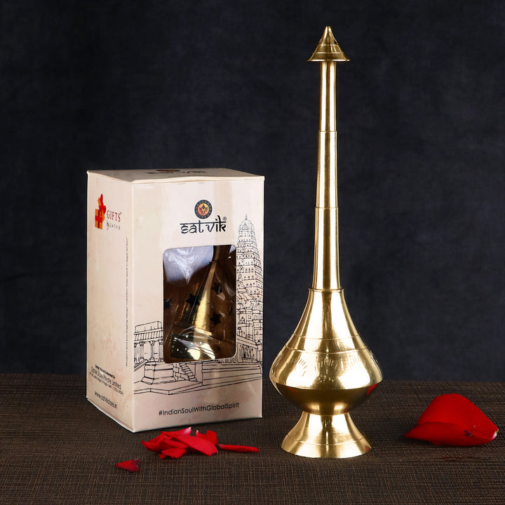 Gulab Pash (Holy Water Sprinkler), traditionally crafted vessel used for sprinkling rose water or holy water during pooja, havan, and spiritual rituals. 
Indiaβs Largest Pooja Accessories Brand β www.satvikstore.in