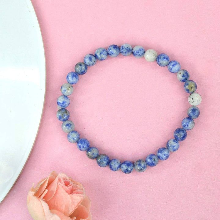 Authentic Sodalite Crystal Bracelet for Reiki Healing – 6 MM Beads for Inner Peace, Clarity, and Emotional Balance. India’s Largest Pooja Accessories Brand – www.satvikstore.in