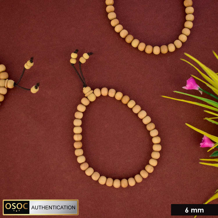 100% Original 6mm White Chandan Bracelet for Peace and Inner Calm – Natural Sandalwood Spiritual Bracelet. India’s Largest Pooja Accessories Brand – www.satvikstore.in
