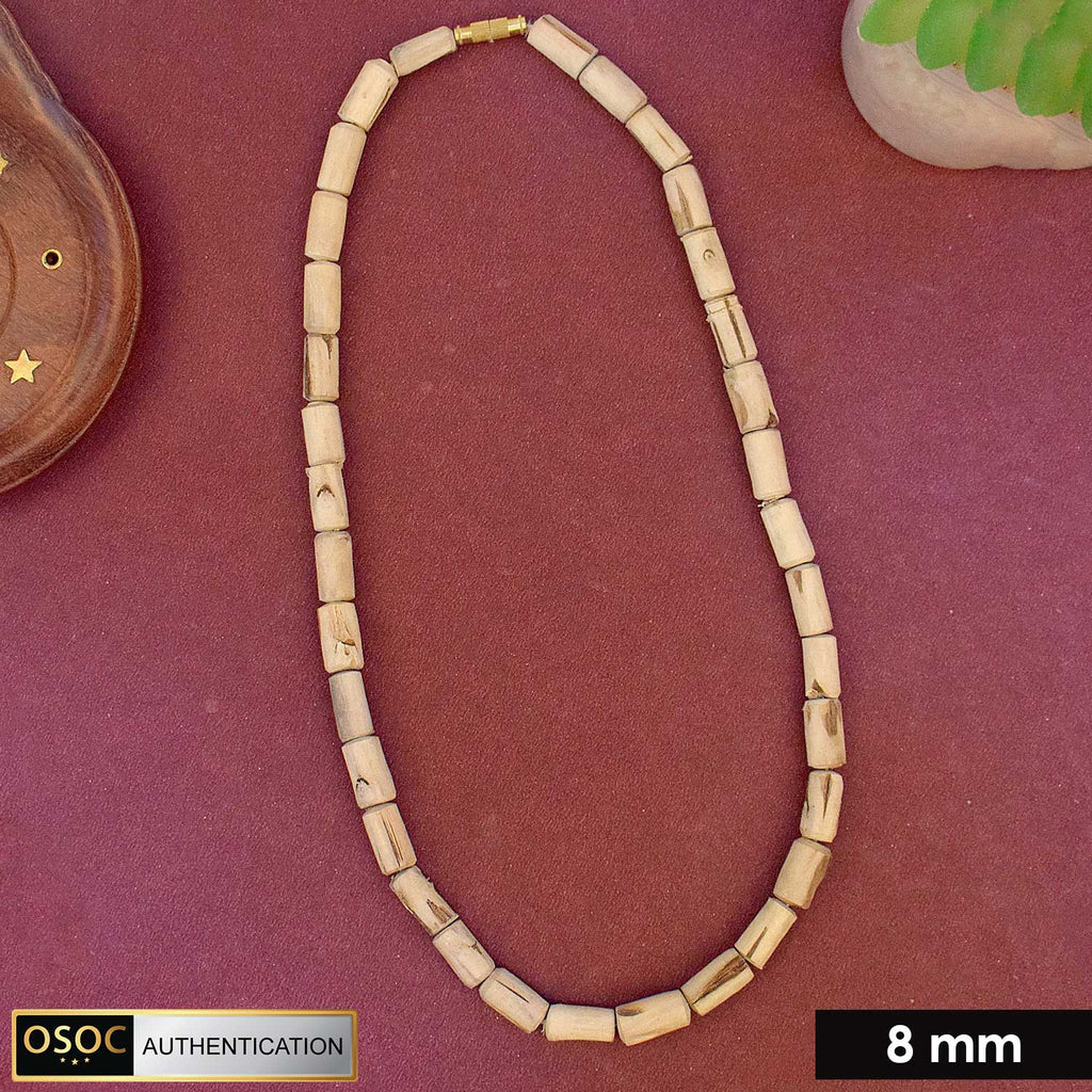 100% Original Certified 8mm Tulsi Kanthi Mala with Long Beads – Sacred wooden mala for spiritual chanting and daily devotion. India’s Largest Pooja Accessories Brand - www.satvikstore.in