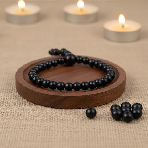 6 mm Govt. Certified Karungali bracelet with Gloss Finish