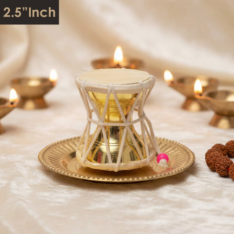 2.5 Inch Divine Brass Damru for Lord Shiva