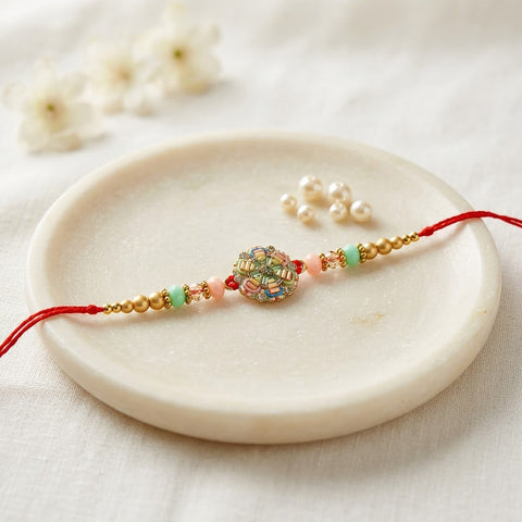 Elegance Pastel Enamel Mosaic Pattern Rakhi