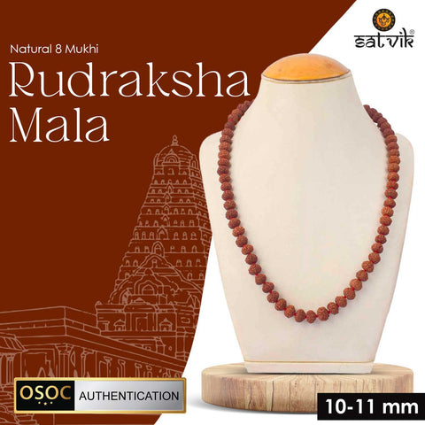 8 mukhi rudraksha mala 10-11mm