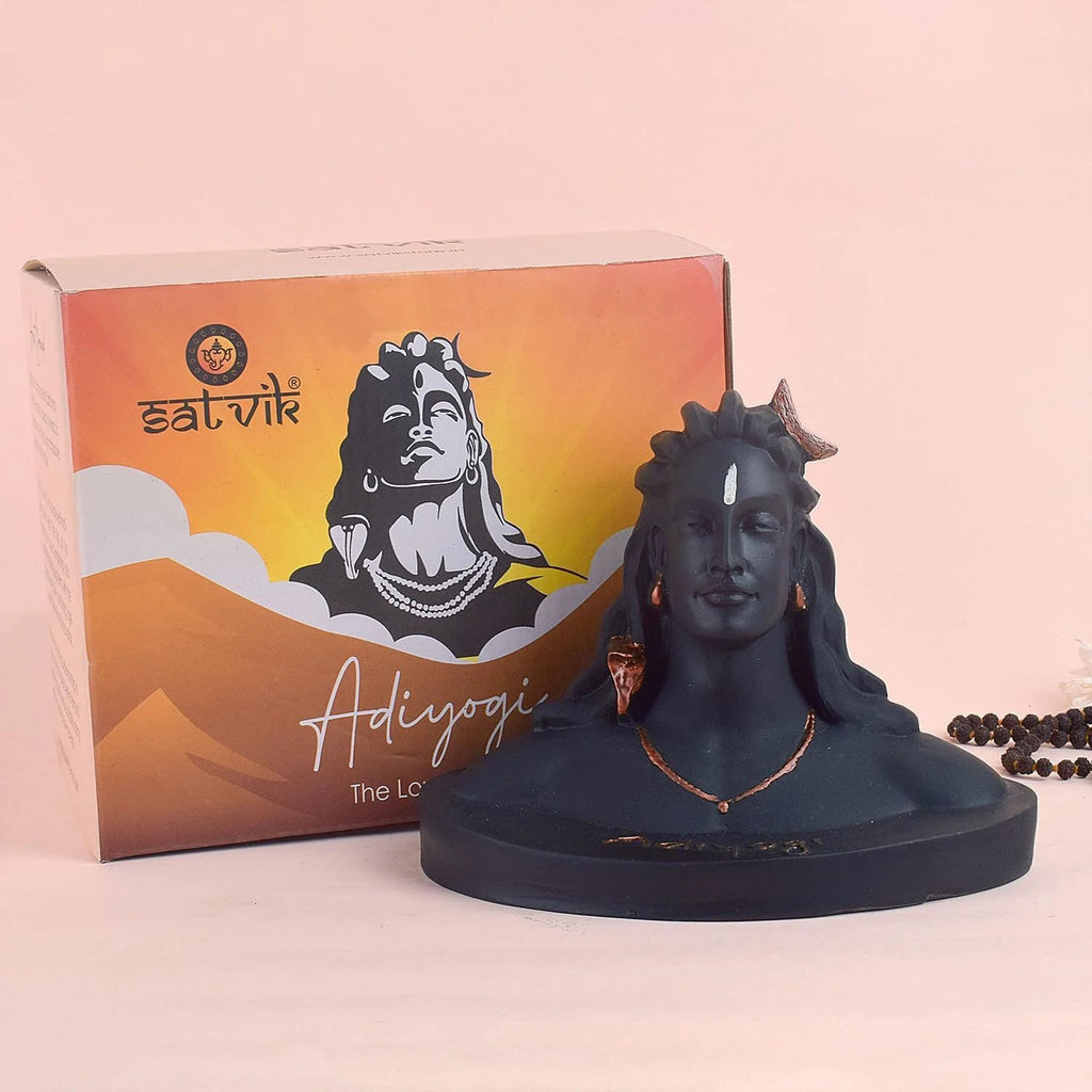 Adiyogi Car Dashboard (Big) - A detailed and majestic idol of Lord Shiva, symbolizing spiritual energy and divine meditation. Perfect for adorning your car dashboard, bringing a sense of tranquility and power with every journey. India’s Largest Pooja Accessories Brand – www.satvikstore.in 