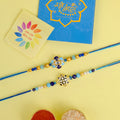 Elegant designer Rakhi set of 2 with blue beadsIndia’s Largest Pooja Accessories Brand - www.satvikstore.in