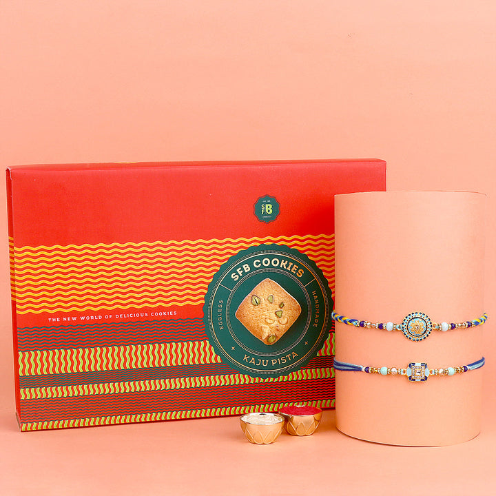 Beautiful designer Rakhi with cookies gift combo India’s Largest Pooja Accessories Brand – www.satvikstore.in
