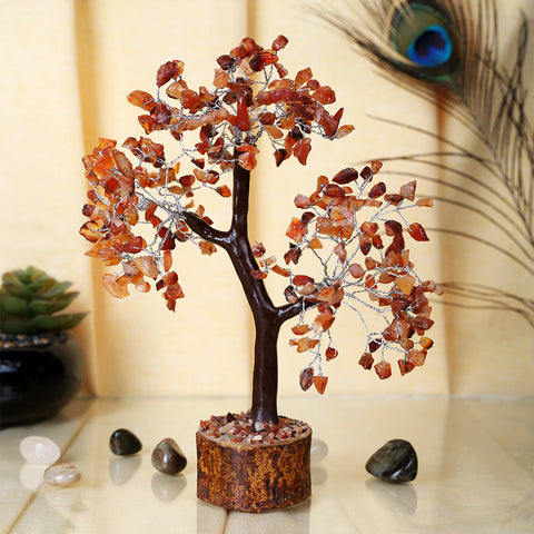 Carnelian Crystal Healing Tree for Energy, Confidence, Motivation, Creativity and Positive Vibrations Home Decor. India’s Largest Pooja Accessories Brand – www.satvikstore.in