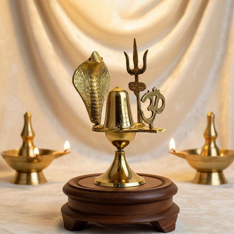 Charming Pure Brass Shivling (6.3 Inch) Puja Store Online Pooja Items Online Puja Samagri Pooja Store near me www.satvikstore.in