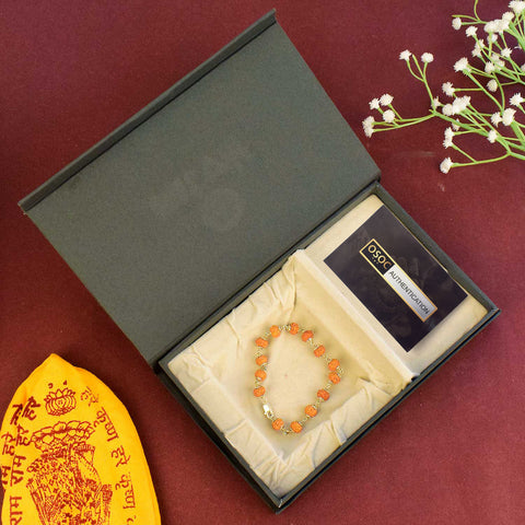 Authentic & Certified Natural Rudraksha Bracelet with Silver Capping