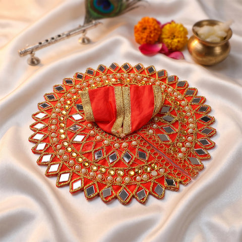 Designer Mirror Work & Stones Laddu Gopal Dress | India’s Largest Pooja Accessories Brand – www.satvikstore.in
