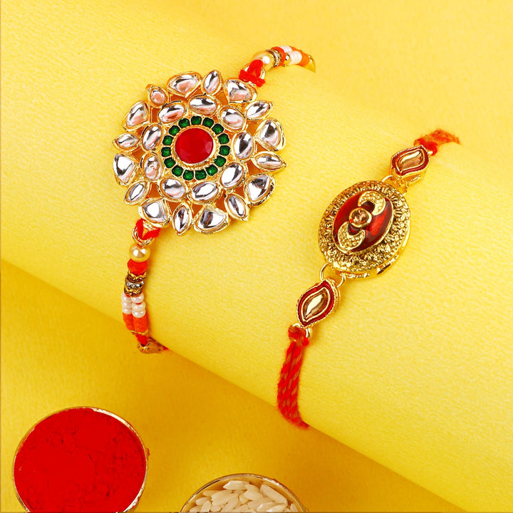 Designer Rakhi Set of 2 for Brother India’s Largest Pooja Accessories Brand – www.satvikstore.in

