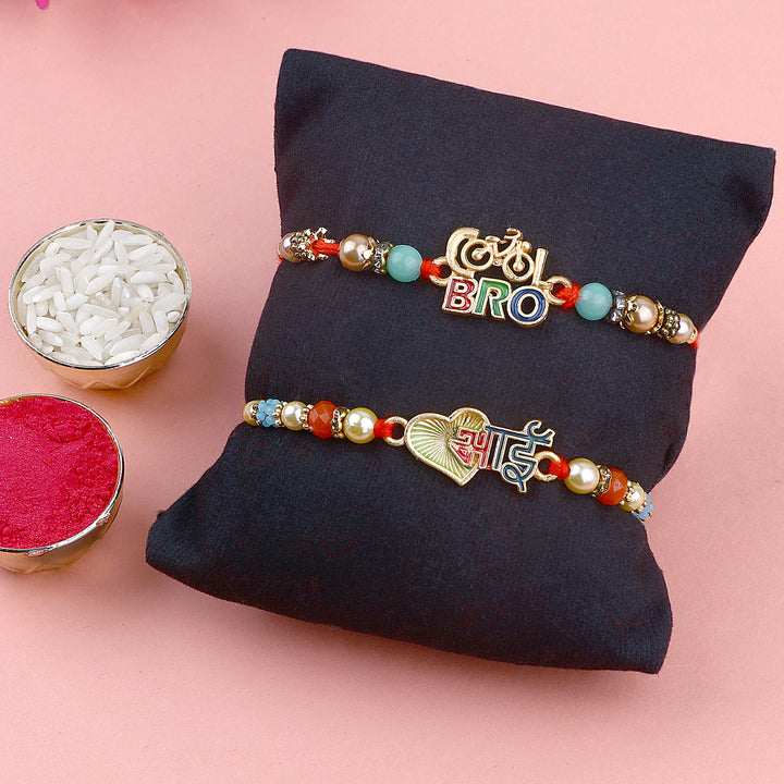 Designer Traditional Rakhi Combo Set of 2 India’s Largest Pooja Accessories Brand – www.satvikstore.in
