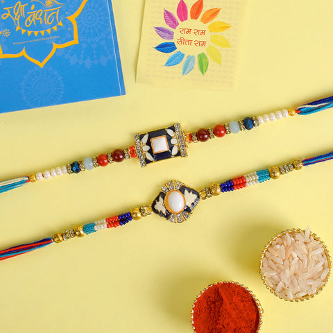 Designer beaded Rakhi set of 2.India’s Largest Pooja Accessories Brand - www.satvikstore.in