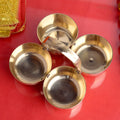 Elegant Brass Chaumukh, a beautifully crafted four-faced idol used for pooja rituals, symbolizing divine presence and spiritual energy in temples and homes. 
India’s Largest Pooja Accessories Brand – www.satvikstore.in 