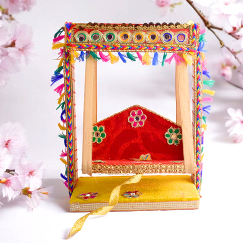 Elegant Laddu Gopal Jhula with Mirror Stone | India’s Largest Pooja Accessories Brand – www.satvikstore.in