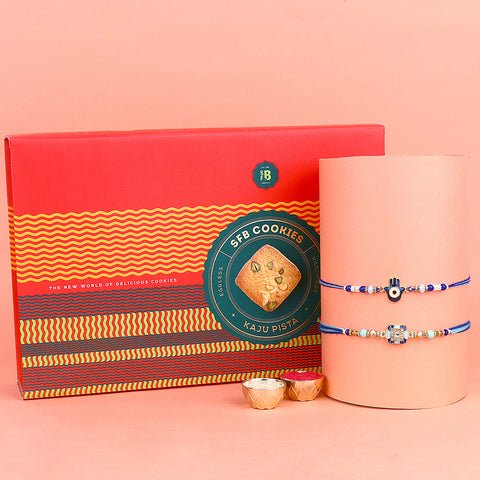 Elegant Rakhi and traditional sweets combo India’s Largest Pooja Accessories Brand – www.satvikstore.in
